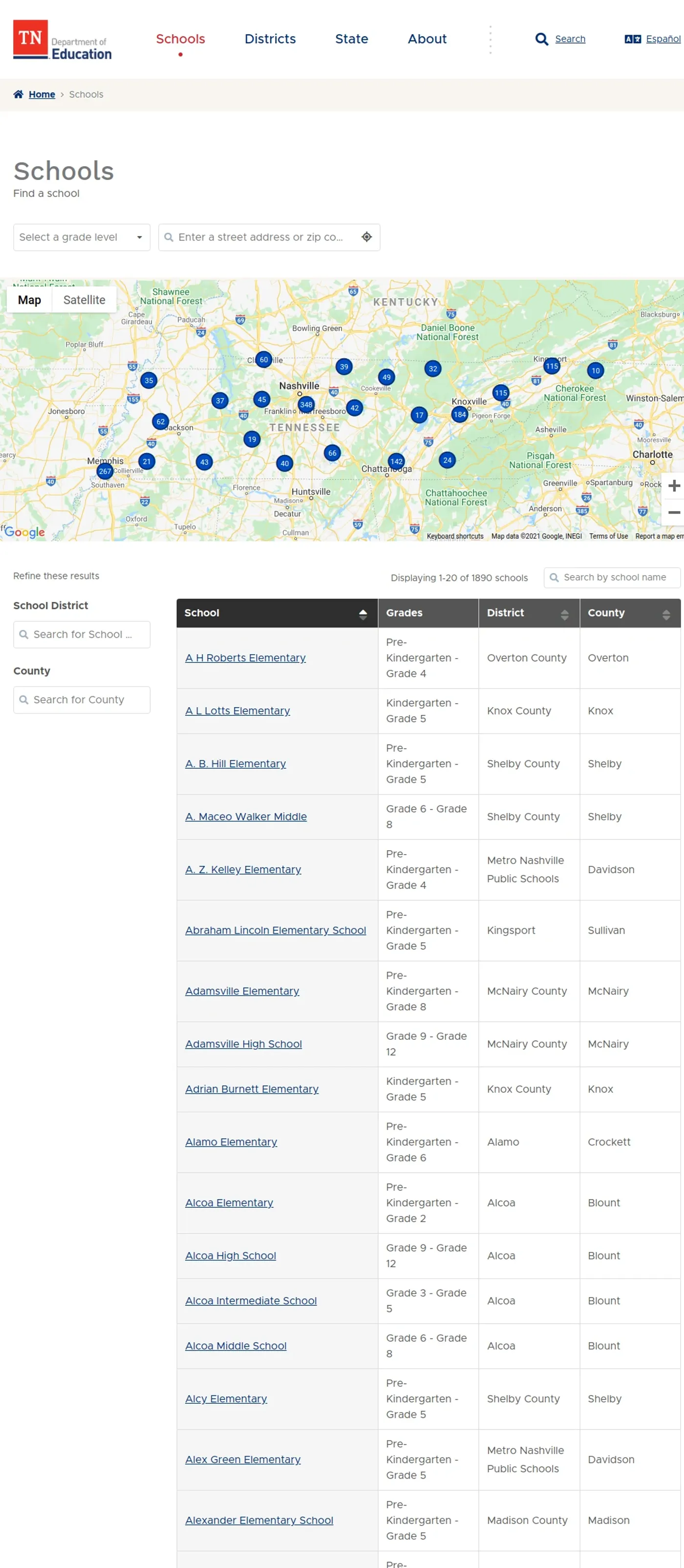 School report card frontend
