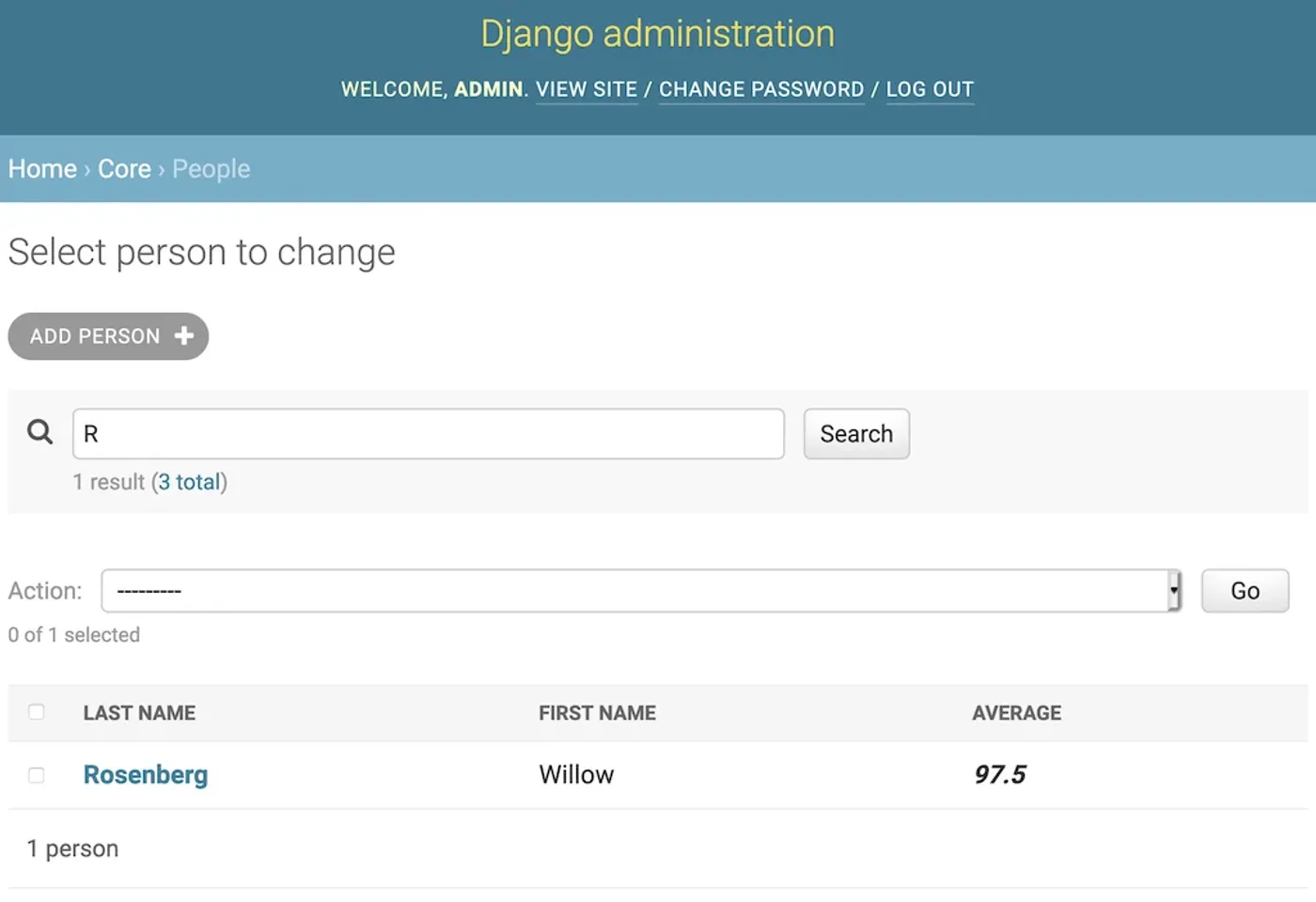 Django admin used as the CMS backend